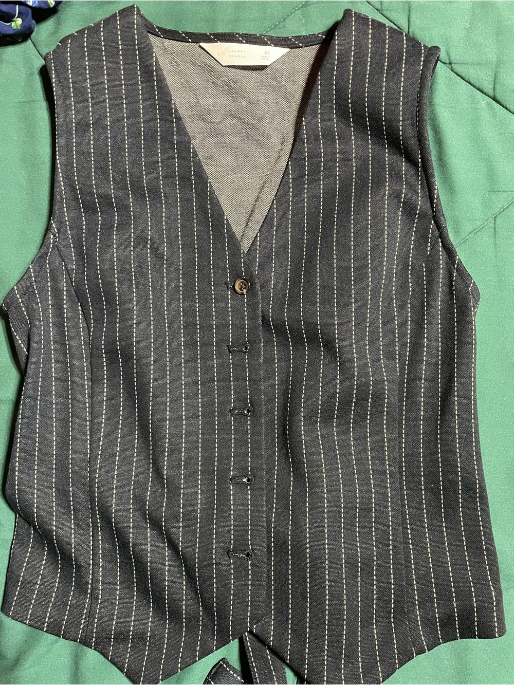 LC Lauren Conrad Black Pinstripe Vest